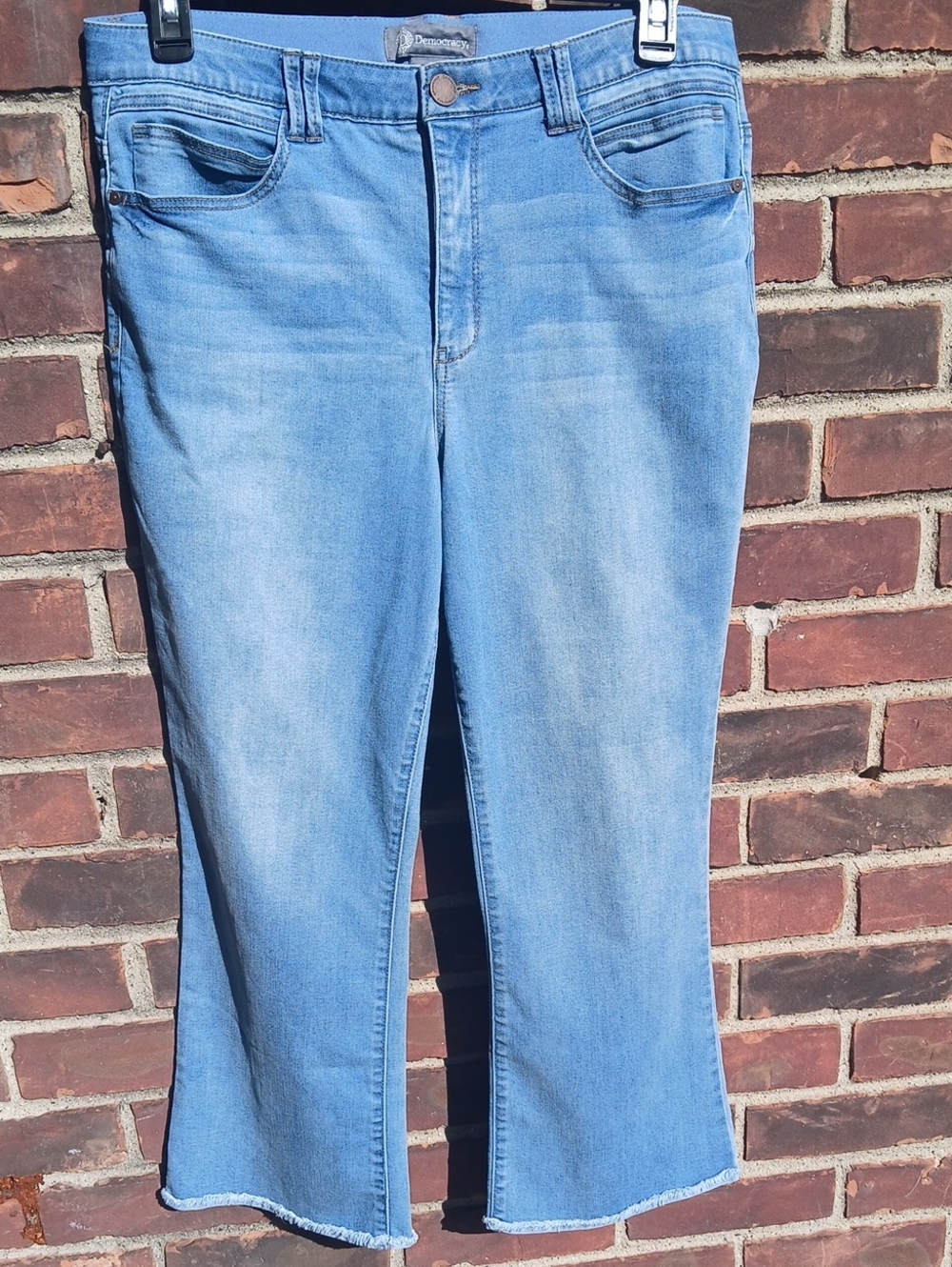 Size 16 Democracy Ab Solution Light Blue Cropped Flare Jeans
